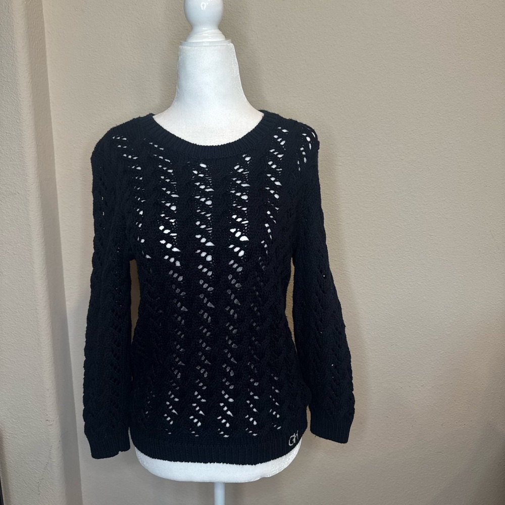 Gilly Hicks Black Open-Knit Sweater